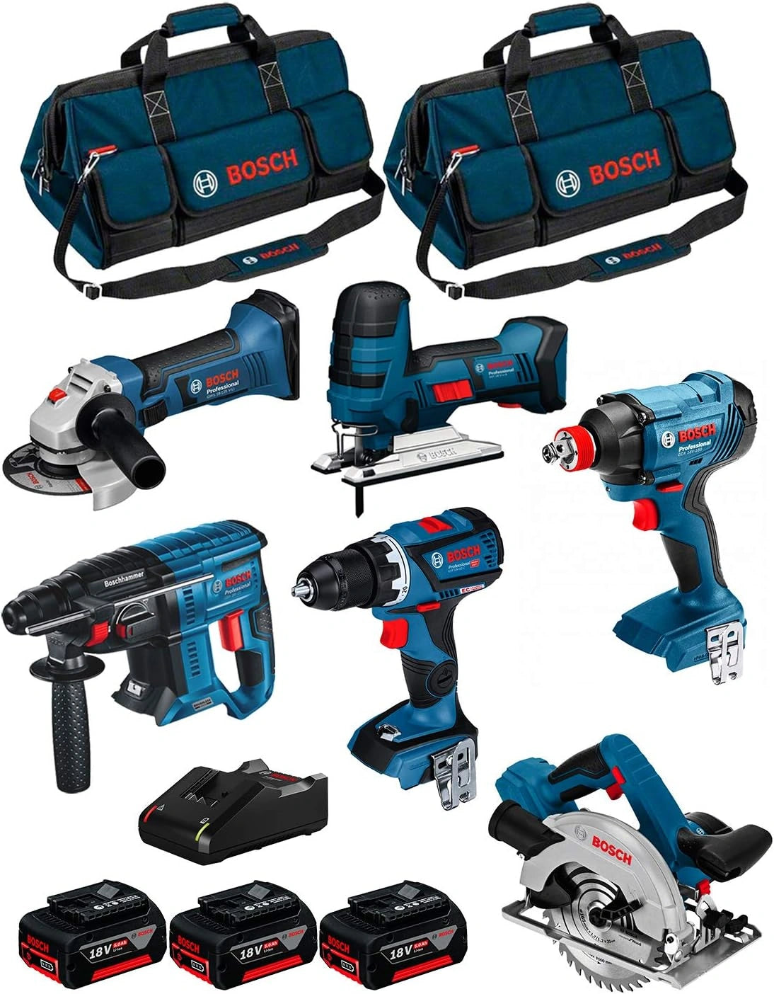 Ensemble d'Outils Électroportatifs BOSCH 18V avec Batteries et Chargeur