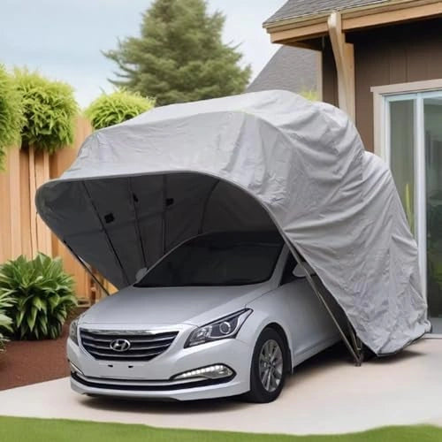 Abri de Voiture Pliable Résistant, Garage Portable Extérieur, Protection Anti-Neige et Intempéries, 5,5 x 2,5 x 2,3 m