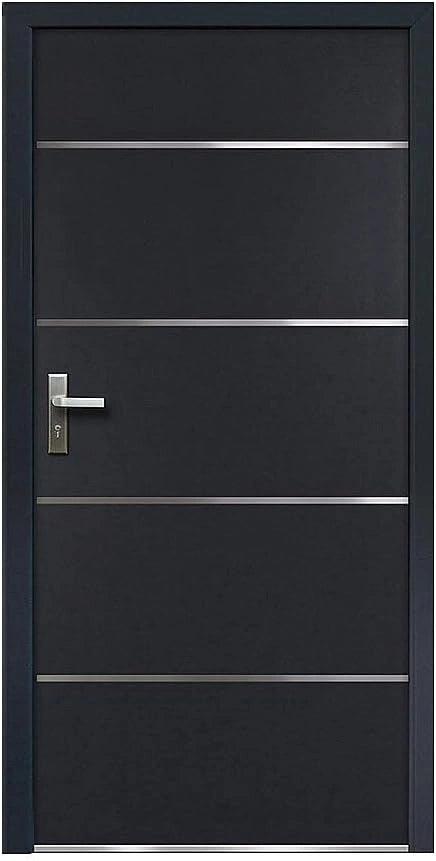Porte d'entrée acier NAXARA 100x207 cm droite anthracite