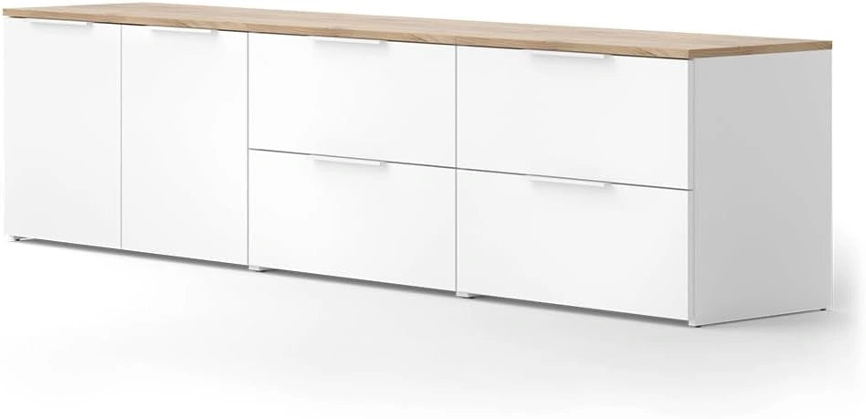 Vicco Wido Ensemble de Meubles Muraux, Blanc/Sonoma, 3 Pièces, Compatible avec la Série Wido