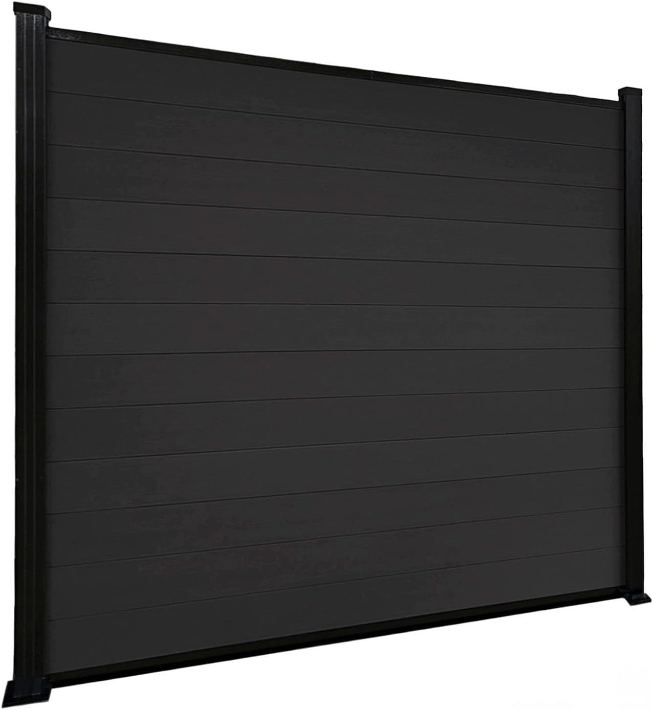 Barrière de Jardin en WPC Résistante aux Intempéries avec Poteaux en Aluminium - Noir 180x180 cm