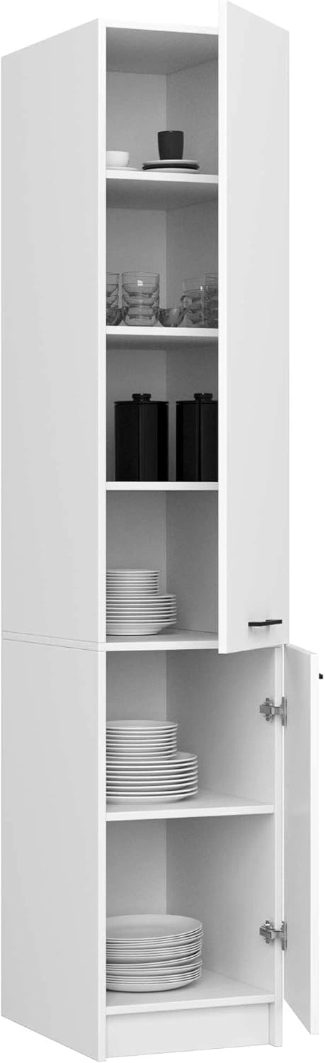 Armoire de Cuisine Blanche 40x205x57 cm - Rangement Spacieux pour Provisions