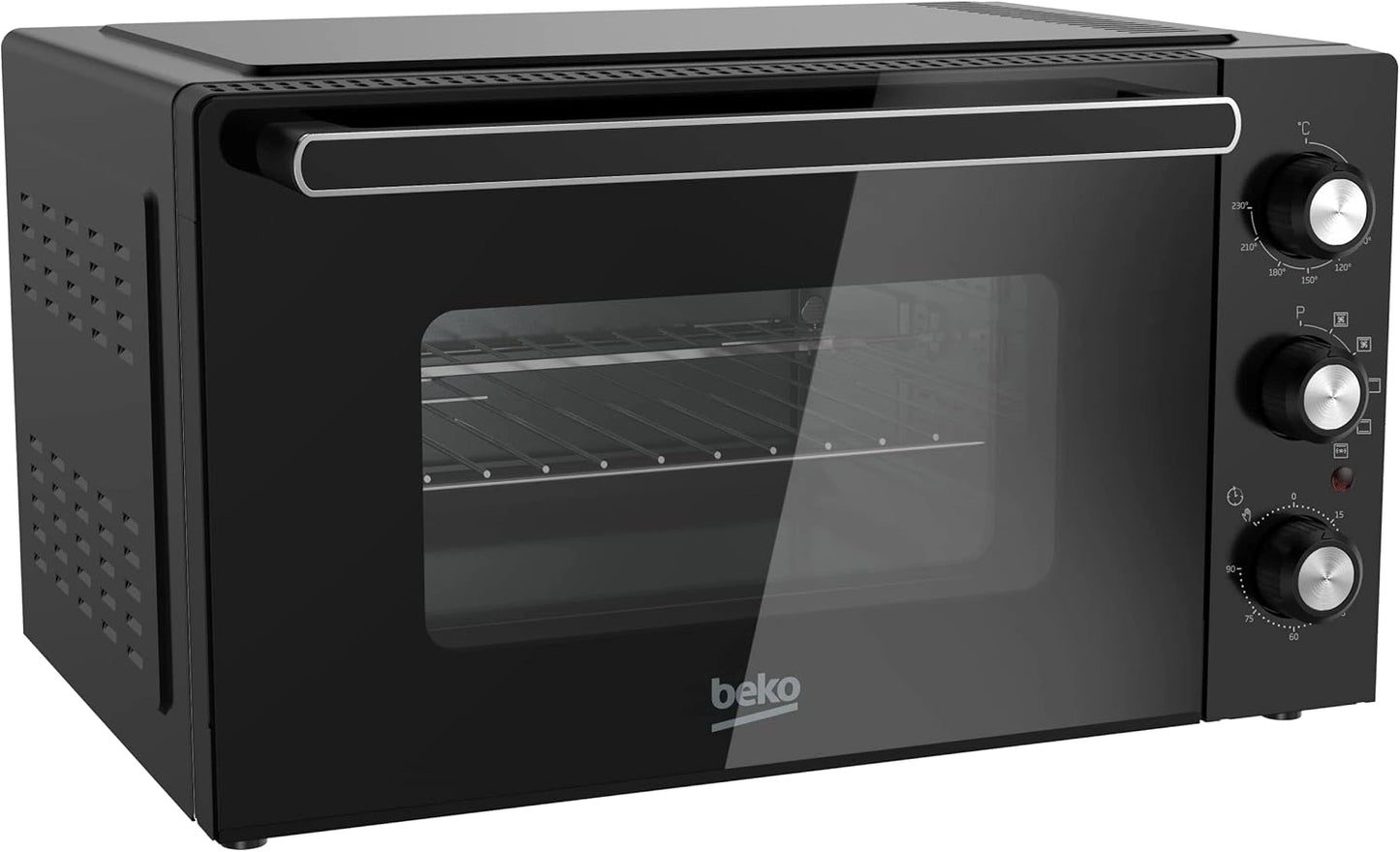 Beko Four Électrique 42L, Ventilation, 2000W, 5 Fonctions, Minuterie 90 Min, Température 230°, Noir
