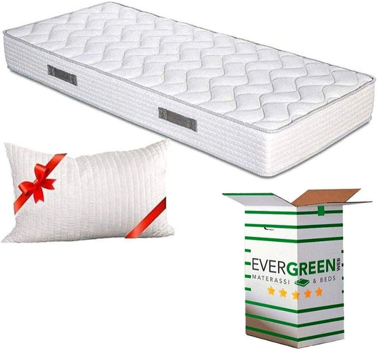 Matelas Ergonomique 80x190 cm avec Oreiller Offert - Mousse HR de 20 cm - Confort 7 Zones - Indépendance de Couchage et Hypoallergénique