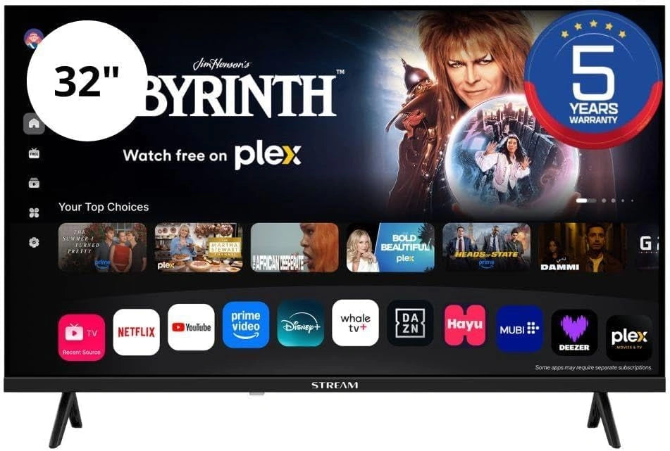 Téléviseur Smart 32" HD Ready, Sans Cadre, Chromecast & Miracast, Google Assistant, Wi-Fi