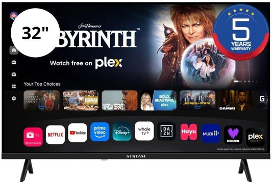 Téléviseur Smart 32" HD Ready, Sans Cadre, Chromecast & Miracast, Google Assistant, Wi-Fi