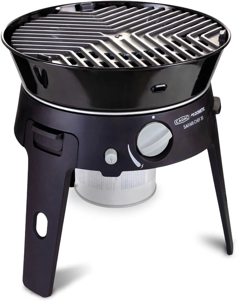 Cadac Safari Chef 30 HP Deluxe Barbecue Portable avec Revêtement Céramique GreenGrill et Housse