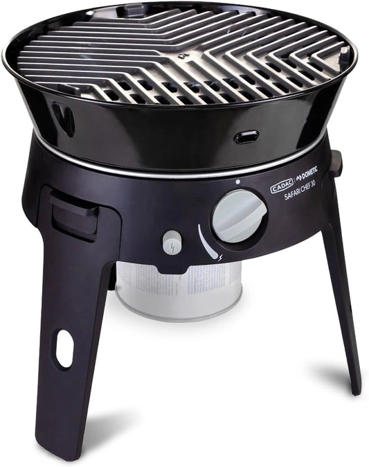 Cadac Safari Chef 30 HP Deluxe Barbecue Portable avec Revêtement Céramique GreenGrill et Housse
