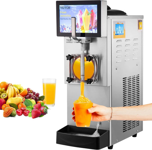 Machine à Granités Professionnelle 8L VEVOR – Inox Alimentaire, Réfrigération Rapide, Panneau Intuitif, Idéale Pour Bars et Cafés