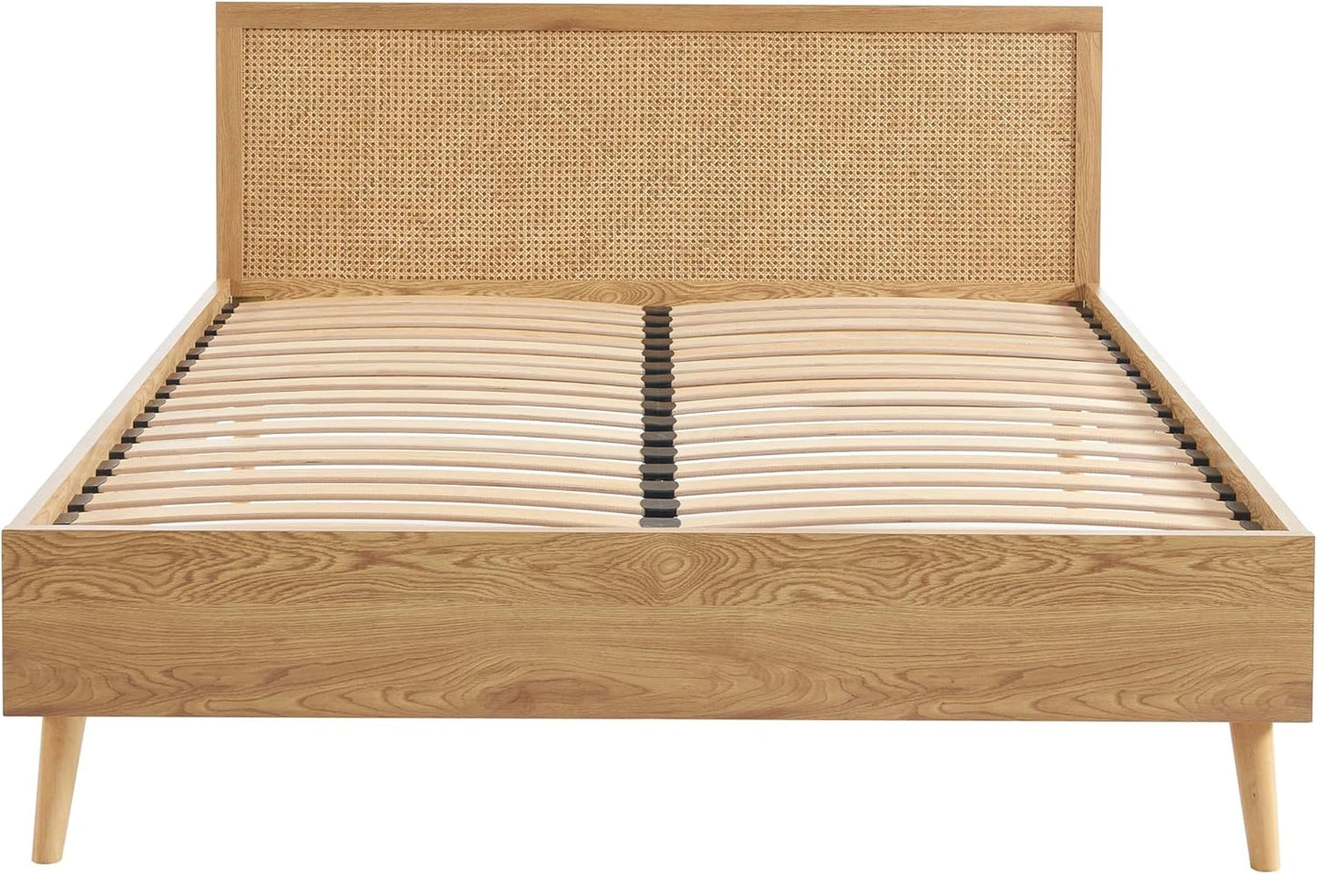 Lit Double INES en Rotin avec Sommier Inclus 160x200