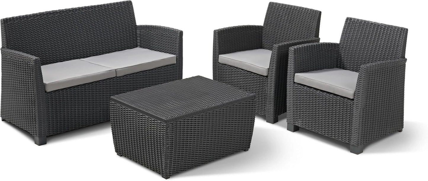 Ensemble de Tables Mia avec Espace de Rangement en Graphite