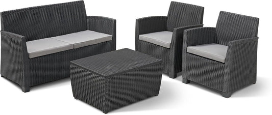 Ensemble de Tables Mia avec Espace de Rangement en Graphite